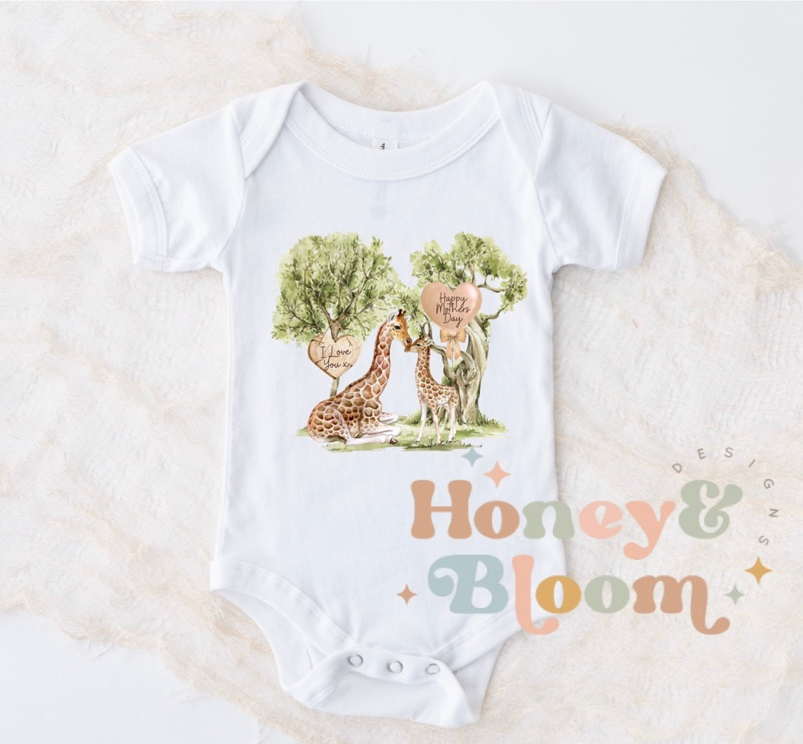 Mother’s Day Giraffe baby vest